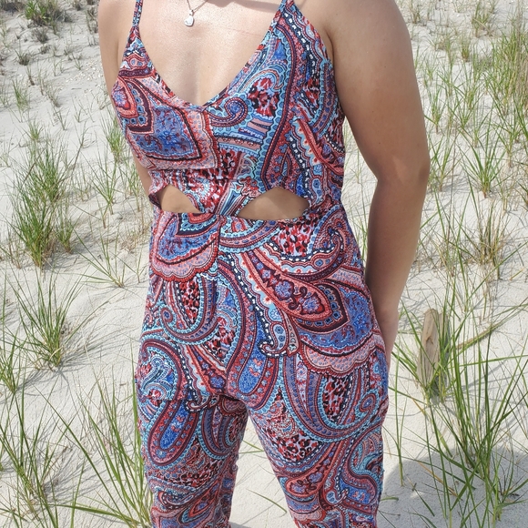 Boho paisley print Jumpsuit - Picture 3 of 4